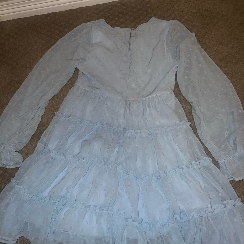 Altard State Light Blue Altard State Dress Ruffles and Polka Dots - Picture 3 of 3